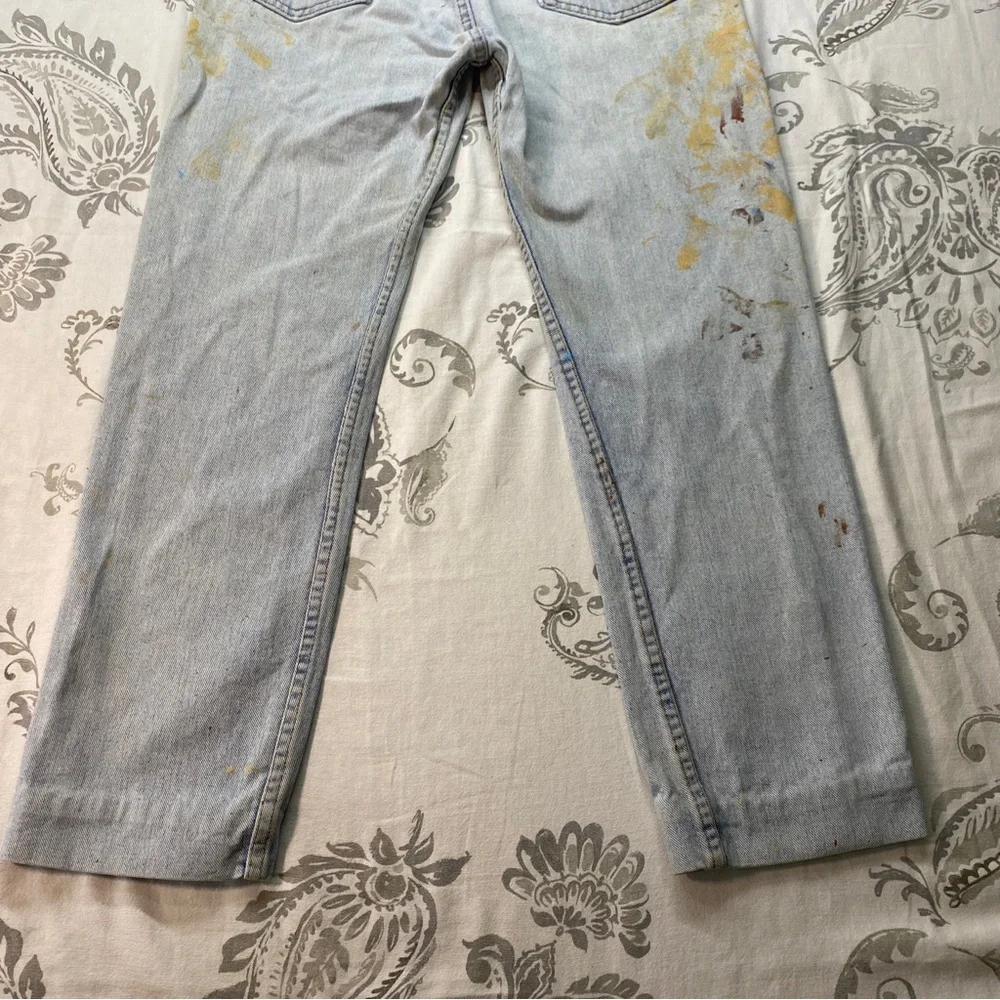 Vintage Levis Blank Tab 505xx 34X30 Measured‎ (32X28 )Thrashed Paint Jeans USA
